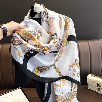 Χειμερινό εκτυπωμένο φουλάρι από συνθετικό μετάξι – απλή ύφανση, tie-dye, μοντέρνο στυλ καθημερινής μετακίνησης