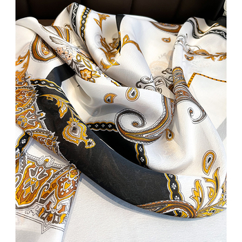 Χειμερινό εκτυπωμένο φουλάρι από συνθετικό μετάξι – απλή ύφανση, tie-dye, μοντέρνο στυλ καθημερινής μετακίνησης