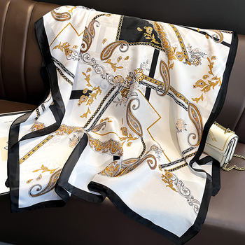 Χειμερινό εκτυπωμένο φουλάρι από συνθετικό μετάξι – απλή ύφανση, tie-dye, μοντέρνο στυλ καθημερινής μετακίνησης