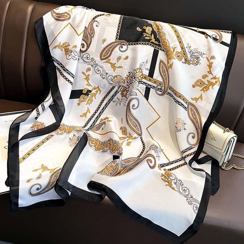 Χειμερινό εκτυπωμένο φουλάρι από συνθετικό μετάξι – απλή ύφανση, tie-dye, μοντέρνο στυλ καθημερινής μετακίνησης