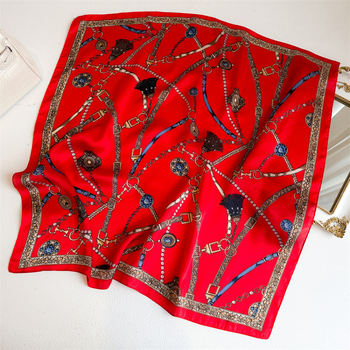 Ispisani poliester kvadratni šal - ravna tkanina, ljeto, dekorativna zaštita od sunca, lagani luksuz stil