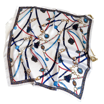 Ispisani poliester kvadratni šal - ravna tkanina, ljeto, dekorativna zaštita od sunca, lagani luksuz stil