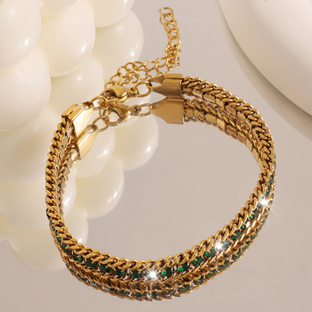 Стилна дамска гривна от неръждаема стомана, геометричен дизайн, диамантна обработка, марка Deyan Jewelry, 7.5 g