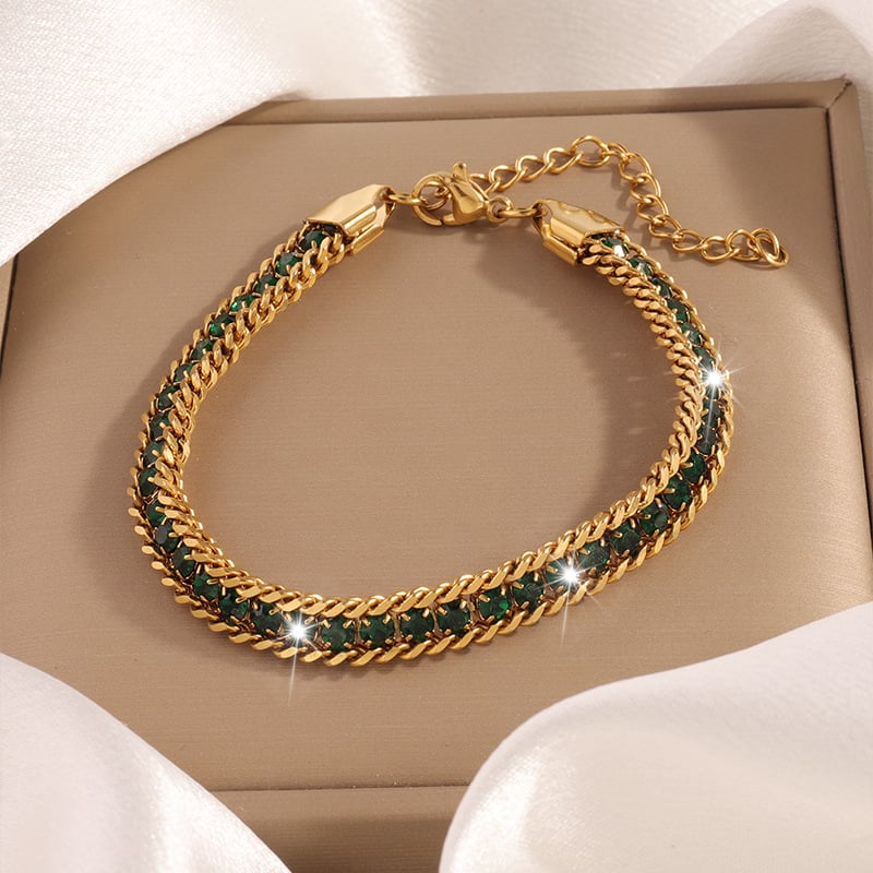 Стилна дамска гривна от неръждаема стомана, геометричен дизайн, диамантна обработка, марка Deyan Jewelry, 7.5 g