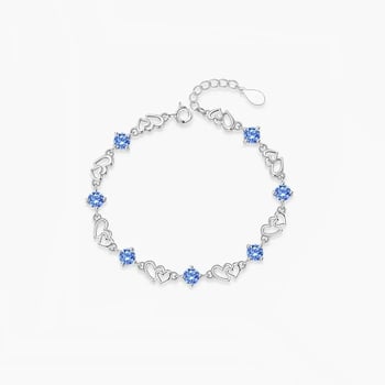 Heart-to-Heart S925 ezüst karkötő nőknek, női divat, virágos stílus, elektroplatírozás, 4,7 g