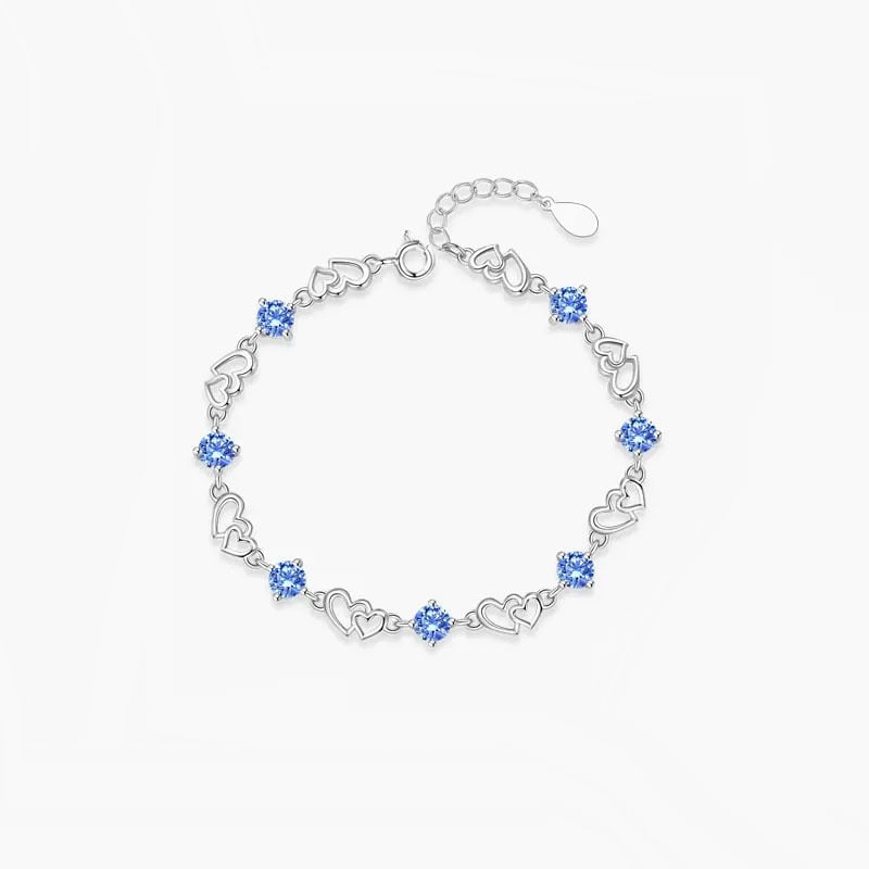 Heart-to-Heart S925 ezüst karkötő nőknek, női divat, virágos stílus, elektroplatírozás, 4,7 g