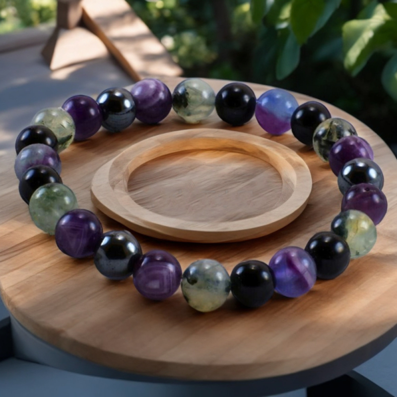 Természetes kőből készült karkötő, kézzel készített, csillogó gyöngyökkel, uniszex, modern stílus