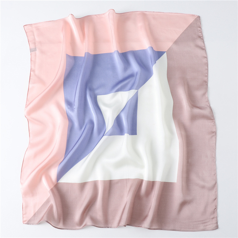 Șal pătrat din poliester, stil minimalist, țesătură simplă și imprimare — Brand TUPELUO/tuplo