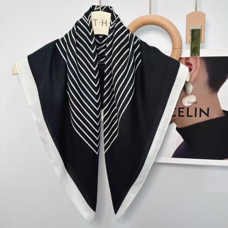 Korejskog stila kvadratni šal s uzorkom houndstooth, sintetička svila, jednostavno pletenje, modni svakodnevni dodatak