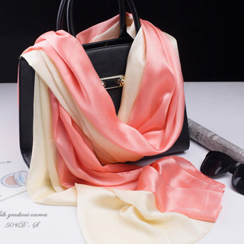 Dugi šal od ice silk s gradijentnim bojama, dvobojni, za sunčevu zaštitu, 180 × 65 cm