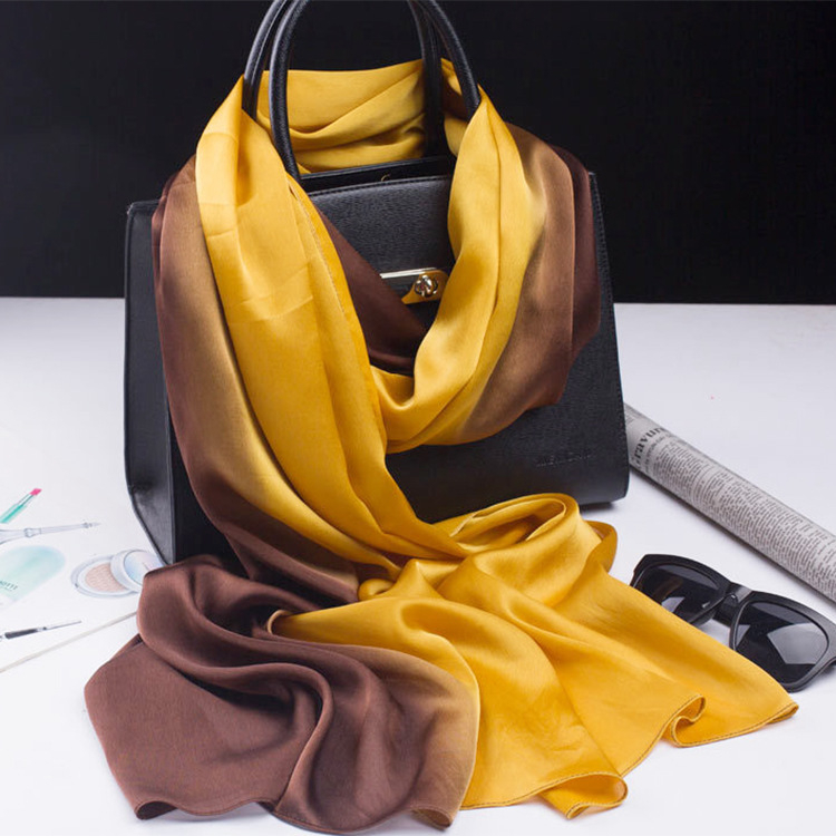 Dugi šal od ice silk s gradijentnim bojama, dvobojni, za sunčevu zaštitu, 180 × 65 cm