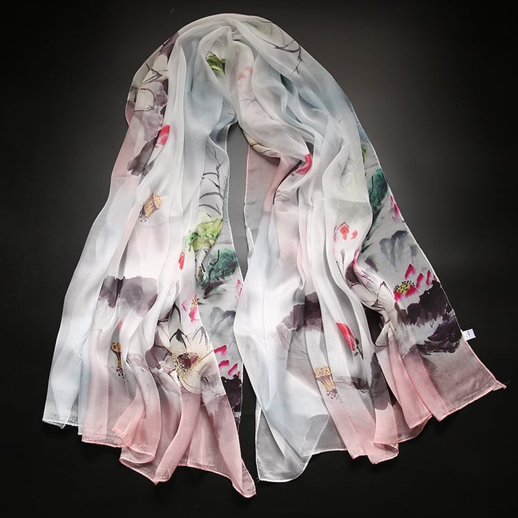 Копринен шал от Ханчжоу, 100% коприна, плоско преплитане, лято