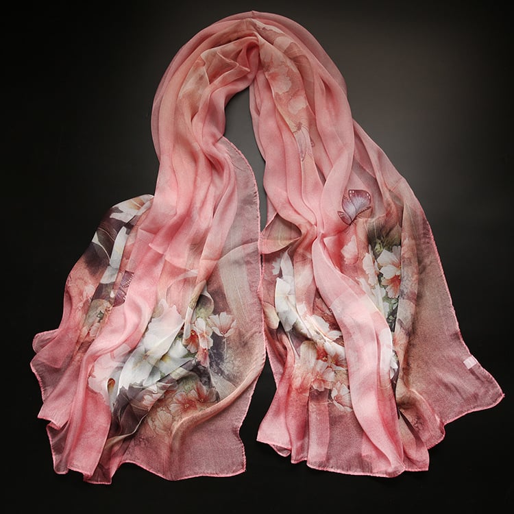 Копринен шал от Ханчжоу, 100% коприна, плоско преплитане, лято