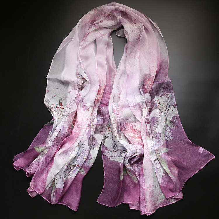 Копринен шал от Ханчжоу, 100% коприна, плоско преплитане, лято