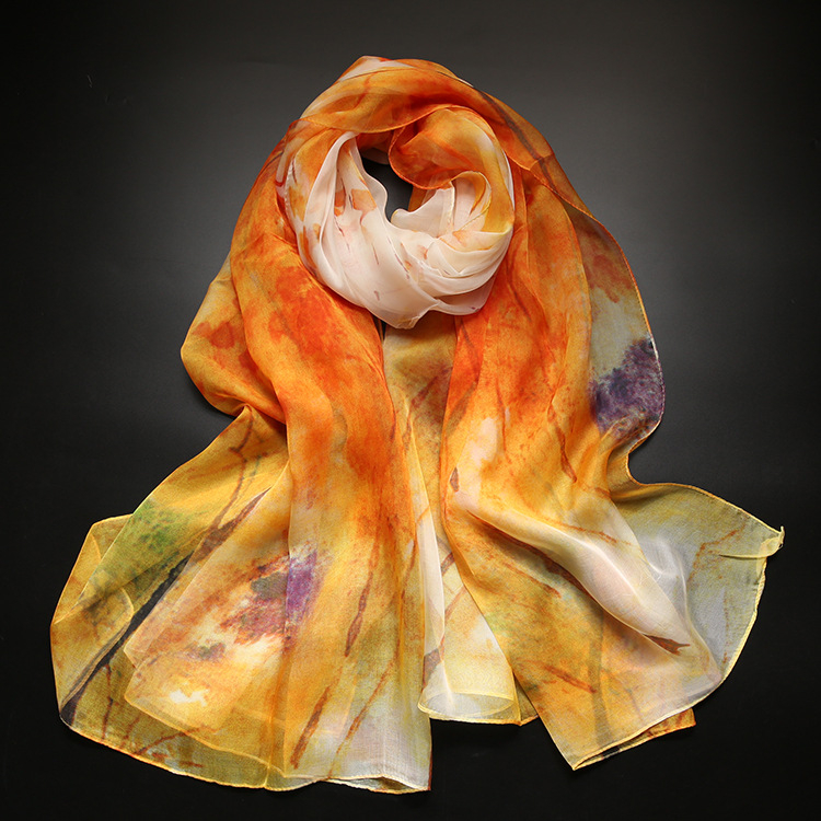 Копринен шал от Ханчжоу, 100% коприна, плоско преплитане, лято