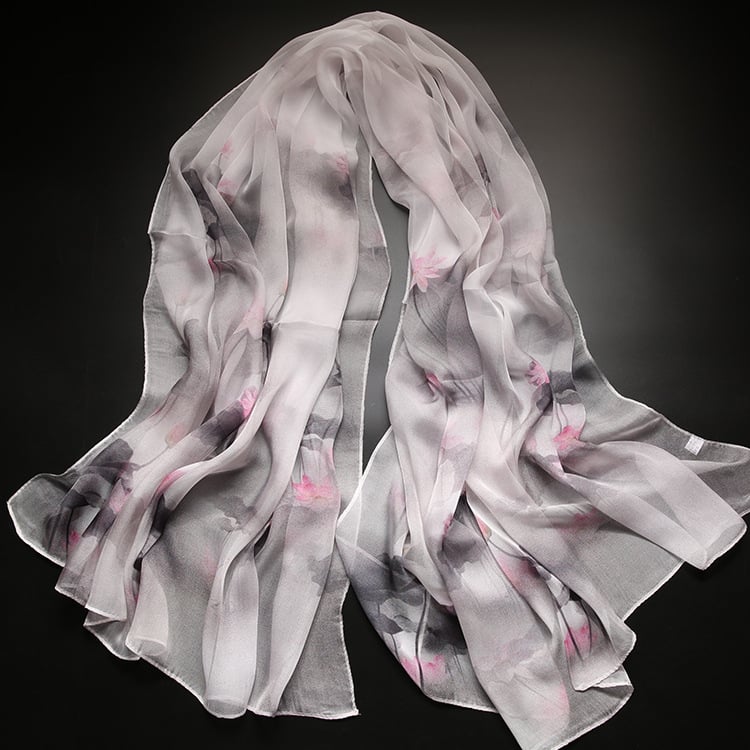 Копринен шал от Ханчжоу, 100% коприна, плоско преплитане, лято