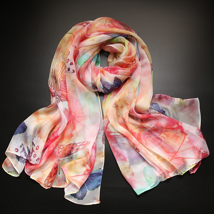 Копринен шал от Ханчжоу, 100% коприна, плоско преплитане, лято