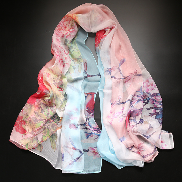 Копринен шал от Ханчжоу, 100% коприна, плоско преплитане, лято