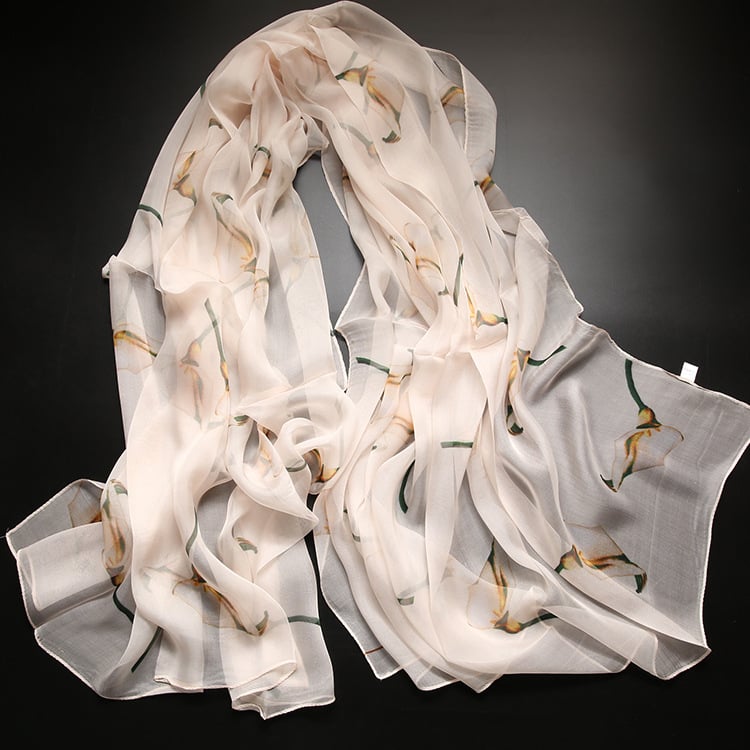 Копринен шал от Ханчжоу, 100% коприна, плоско преплитане, лято