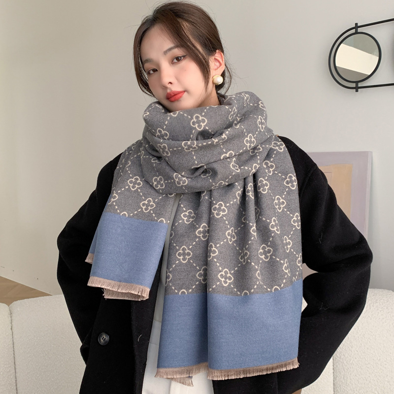 Női sál viszkózból, warp knitting szövésű, melegen tart, téli stílus: irodai, elegáns, univerzális