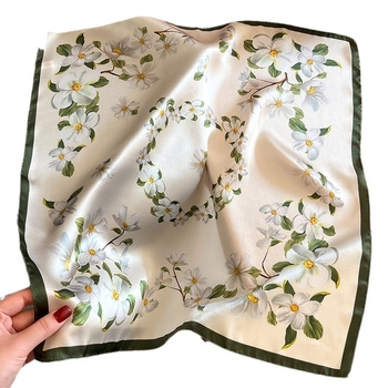 Τετράγωνο φουλάρι από 100% Mulberry Silk, Twill ύφανση, Hangzhou καταγωγή, Άνοιξη 2024, βαφή tie-dye