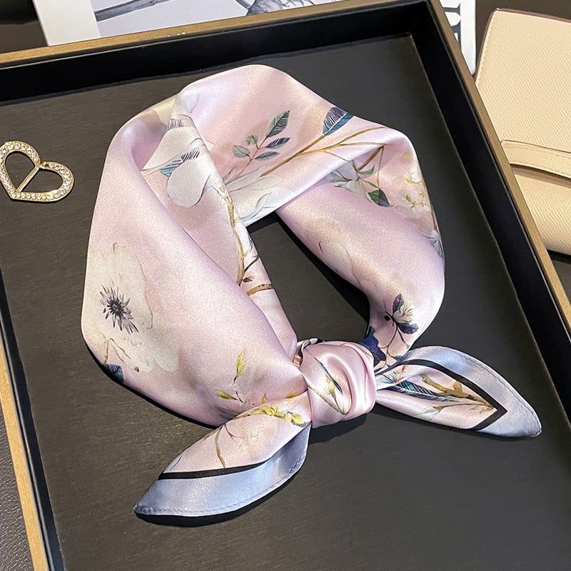Kvadratni šal od svile od morusa – ljeto, plosnata pletenja, tie-dye obrada, elegantan, univerzalni stil