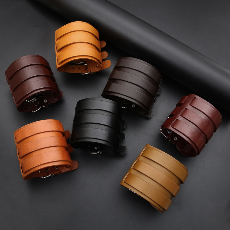 Muška narukvica u retro stilu od prave kože, brend GaiGaiLeatherJewelry, model QNW2166