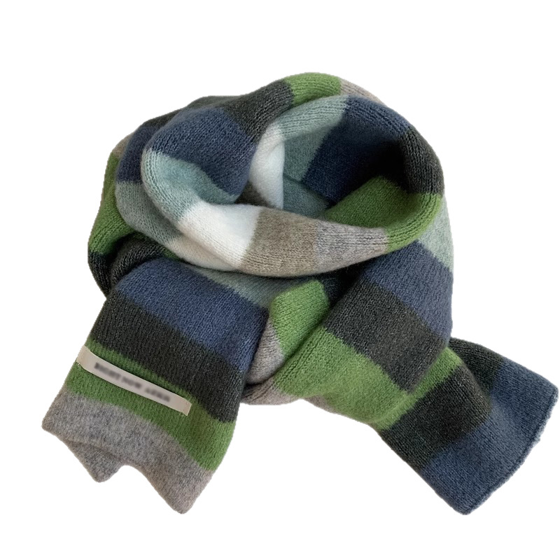Ženski prugasti šal, warp-knit, topao zimi, imitacija kašmira, akril