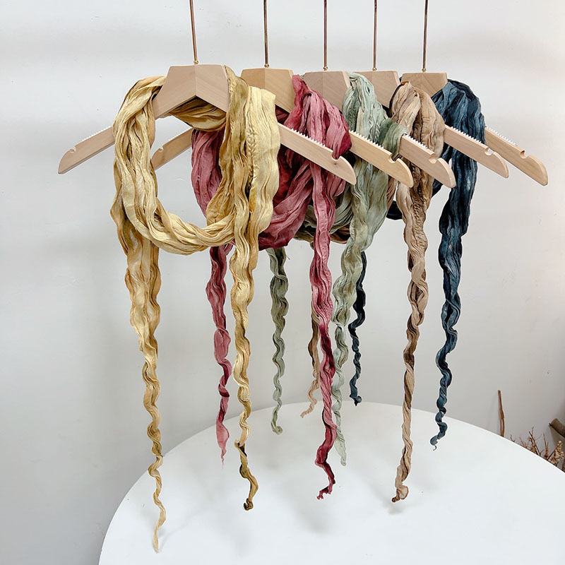 Molissa eșarfă monocrom poliester cu pliuri tie-dye fold - accesoriu decorativ