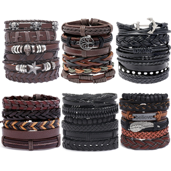 Set narukvica — višeslojni geometrijski dizajn, unisex stil, Cortex materijal