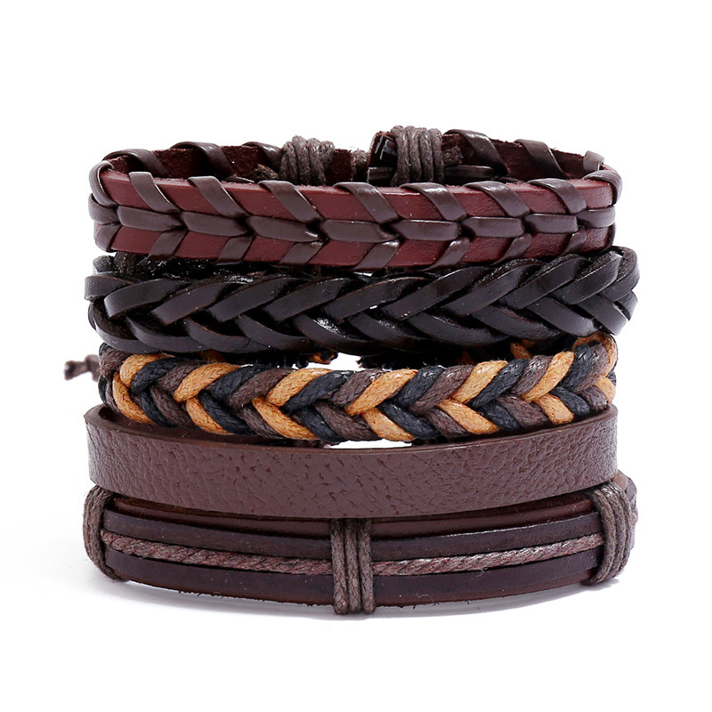 Set narukvica — višeslojni geometrijski dizajn, unisex stil, Cortex materijal