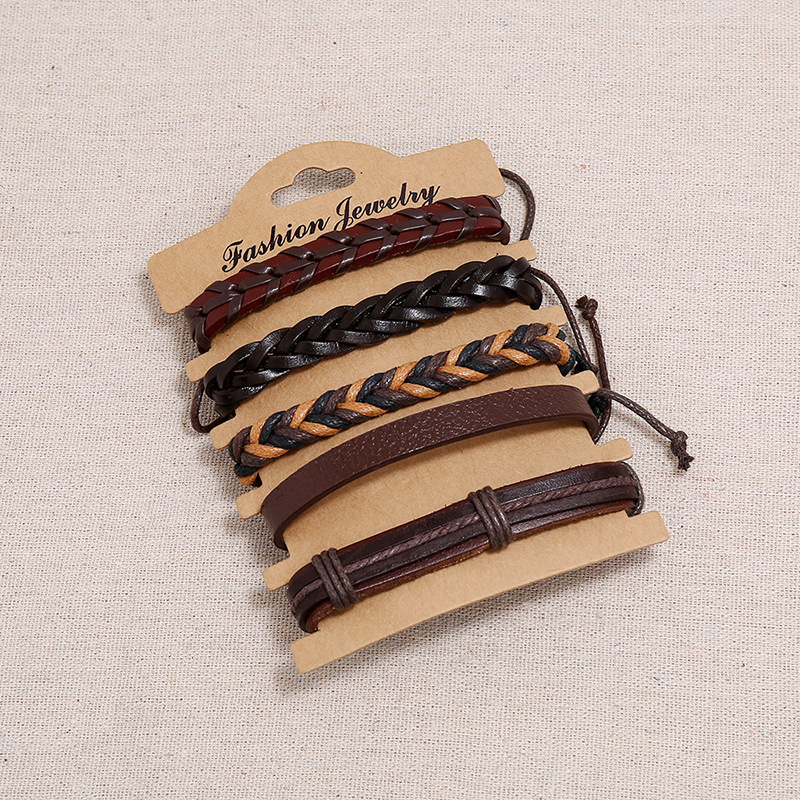 Set narukvica — višeslojni geometrijski dizajn, unisex stil, Cortex materijal