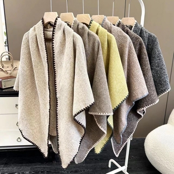 Șal feminin din imitatie de cașmir, cald pentru toamnă iarnă, stil coreean, design lung, țesătură plată