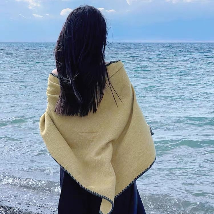Șal feminin din imitatie de cașmir, cald pentru toamnă iarnă, stil coreean, design lung, țesătură plată