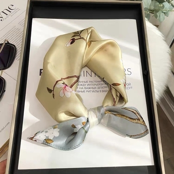 Mulberry Silk Mali Kvadratni Šal — Saten Tkanina, Kineski Stil, Umjetnički Retro