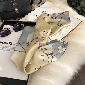 Mulberry Silk Mali Kvadratni Šal — Saten Tkanina, Kineski Stil, Umjetnički Retro