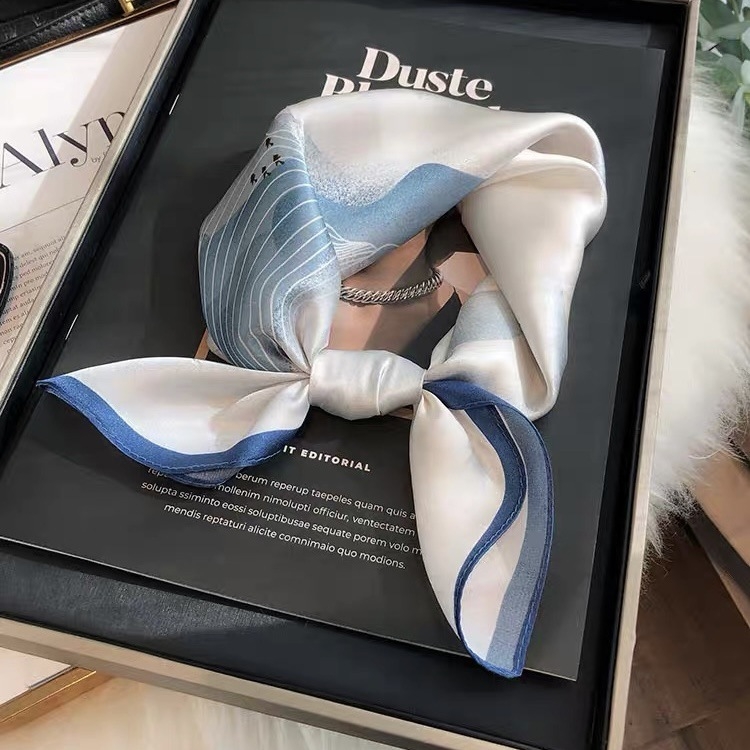 Mulberry Silk Mali Kvadratni Šal — Saten Tkanina, Kineski Stil, Umjetnički Retro