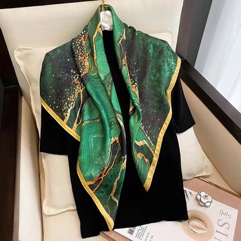 Mulberry svileni kvadratni šal – 100% svila, jednostavno tkanje, mrežasti uzorak, elegantan društveni stil