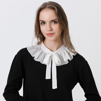 Női chiffon kendő-köpeny nyári napvédelemmel, díszes hamis gallérral és masni részlettel