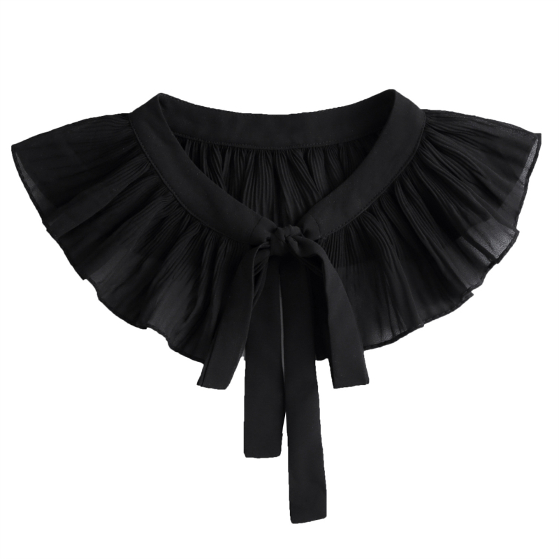 Női chiffon kendő-köpeny nyári napvédelemmel, díszes hamis gallérral és masni részlettel