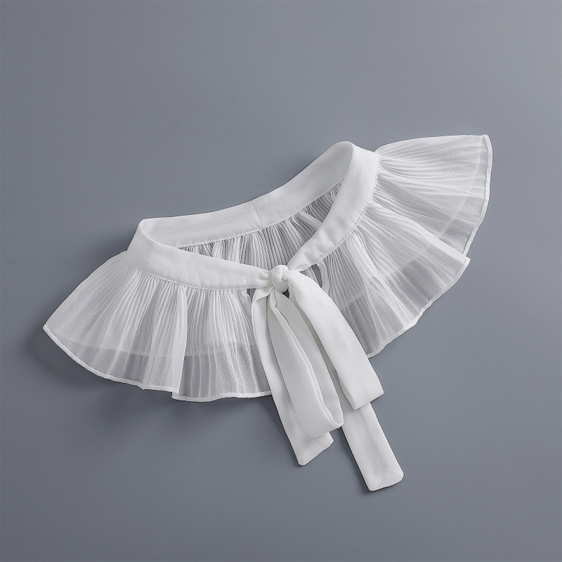 Női chiffon kendő-köpeny nyári napvédelemmel, díszes hamis gallérral és masni részlettel