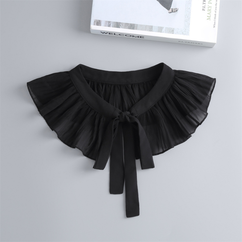 Női chiffon kendő-köpeny nyári napvédelemmel, díszes hamis gallérral és masni részlettel