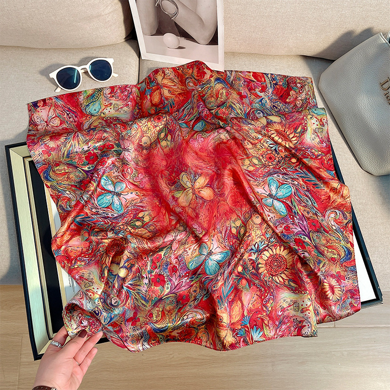 Četvrtasti šal od Mulberry svile s motivom leptira - jednostavna tkanina, ljetna upotreba, marka Nanyue Silk Friends