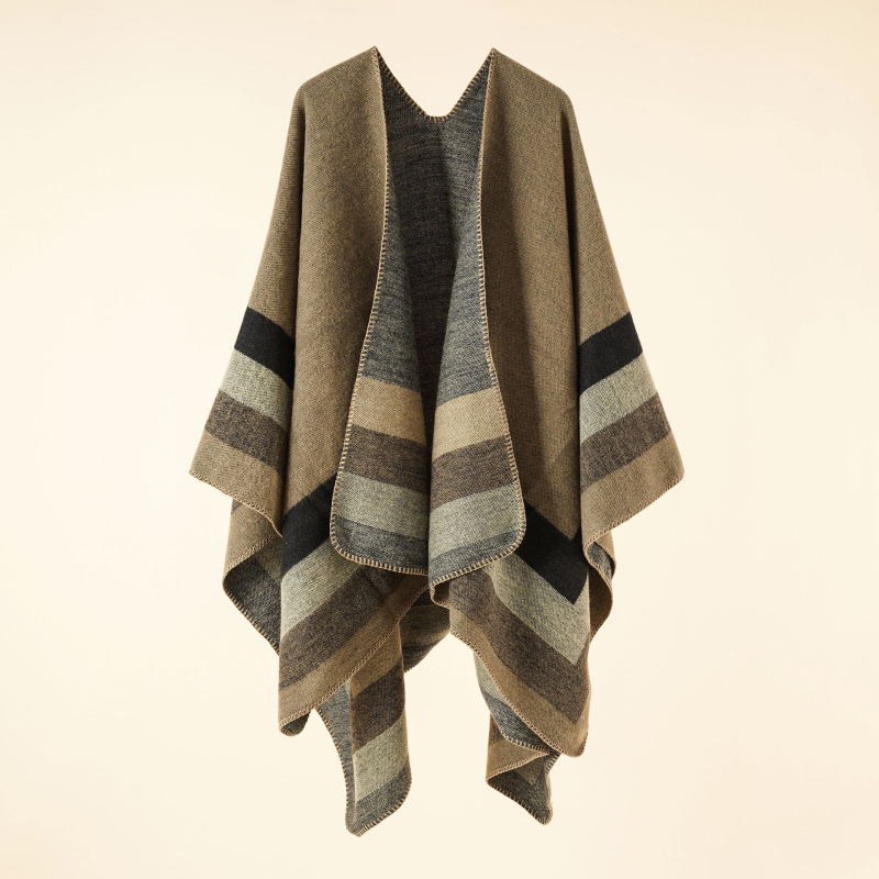 Șal cu dungi din cașmir artificial, țesut prin warp knitting, finisaj jacquard, cald pentru iarnă și toamnă
