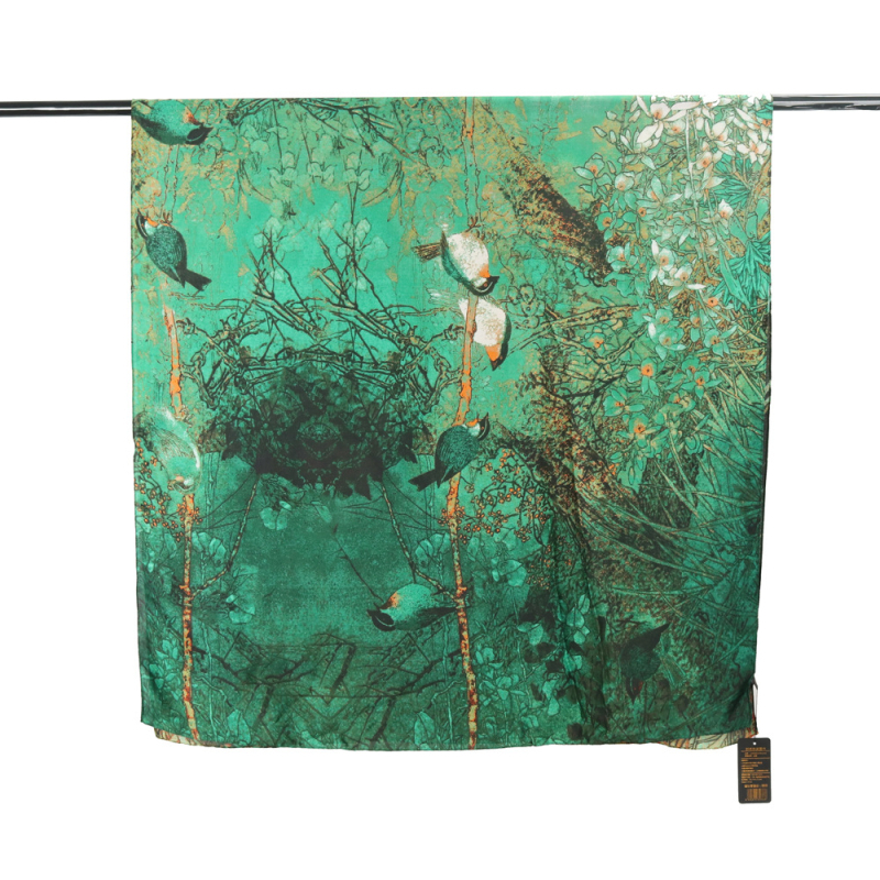 Dugi šal s otiskom, imitacija svile brokata, običajno pletenje, lagan za ljeto