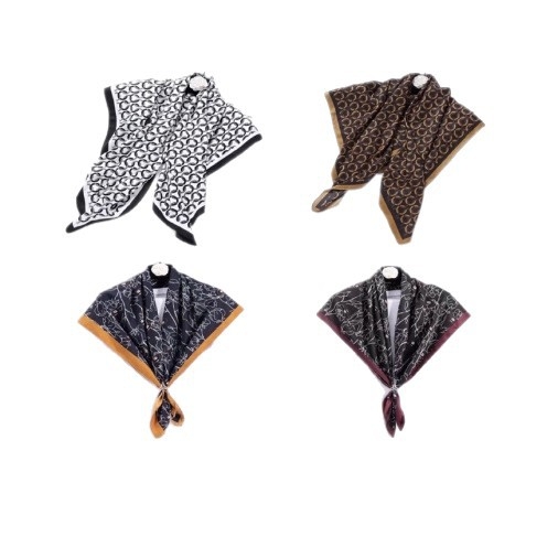 RUNMEI Kvadratni šal od sintetičke svile – twill tkanje, ljeto, gradski stil