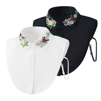 Ψεύτικος γιακά – αξεσουάρ με κεντημένο σιφόν-οργανζά, πολυεστέρας, απλό ύφανση, ζεστός, άνοιξη