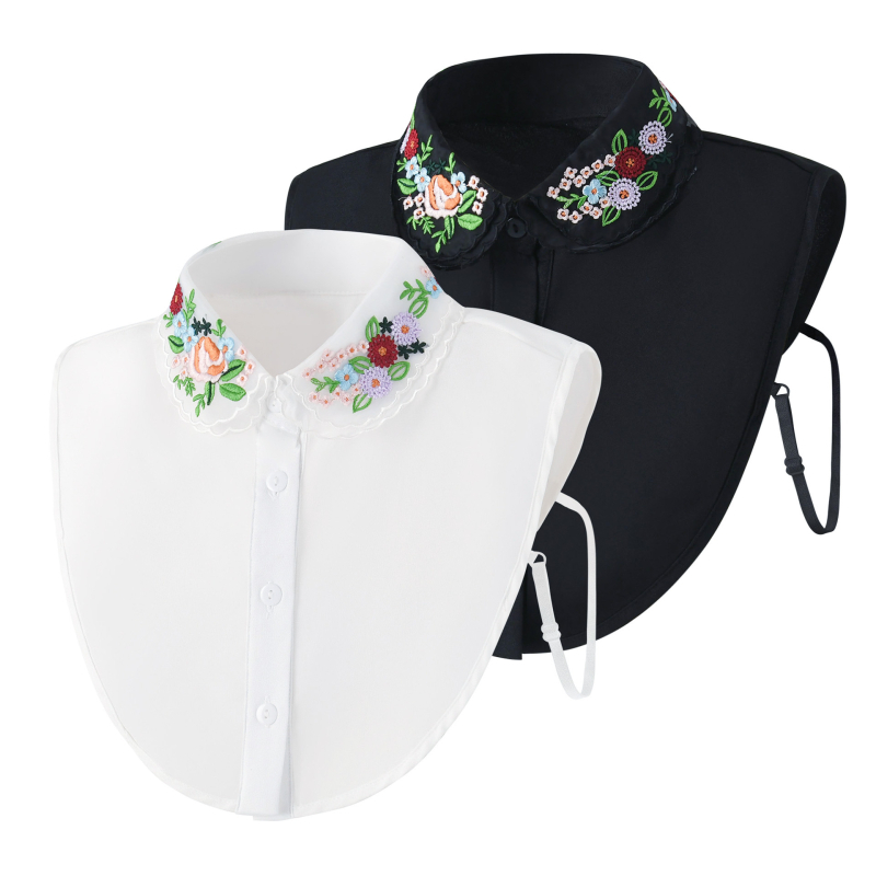 Ψεύτικος γιακά – αξεσουάρ με κεντημένο σιφόν-οργανζά, πολυεστέρας, απλό ύφανση, ζεστός, άνοιξη