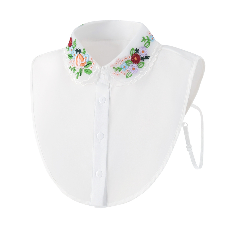 Ψεύτικος γιακά – αξεσουάρ με κεντημένο σιφόν-οργανζά, πολυεστέρας, απλό ύφανση, ζεστός, άνοιξη