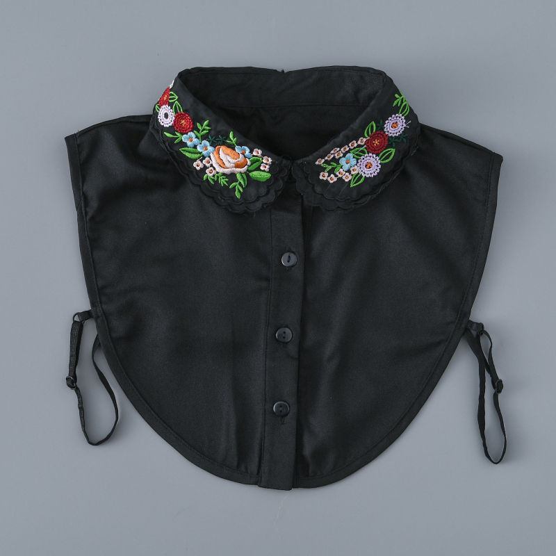 Ψεύτικος γιακά – αξεσουάρ με κεντημένο σιφόν-οργανζά, πολυεστέρας, απλό ύφανση, ζεστός, άνοιξη